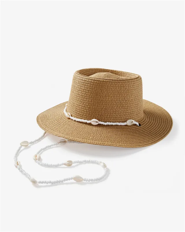 Shell Pearl Boater Hat Natural sold by Boston Proper