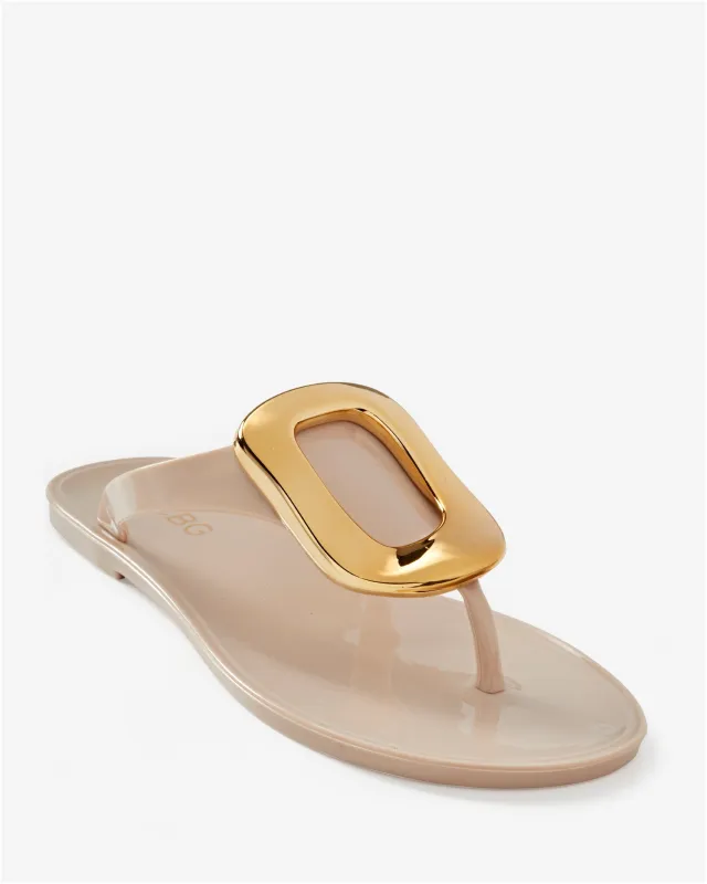 Modern Hardware Pool Slide Tan made by Boston Proper