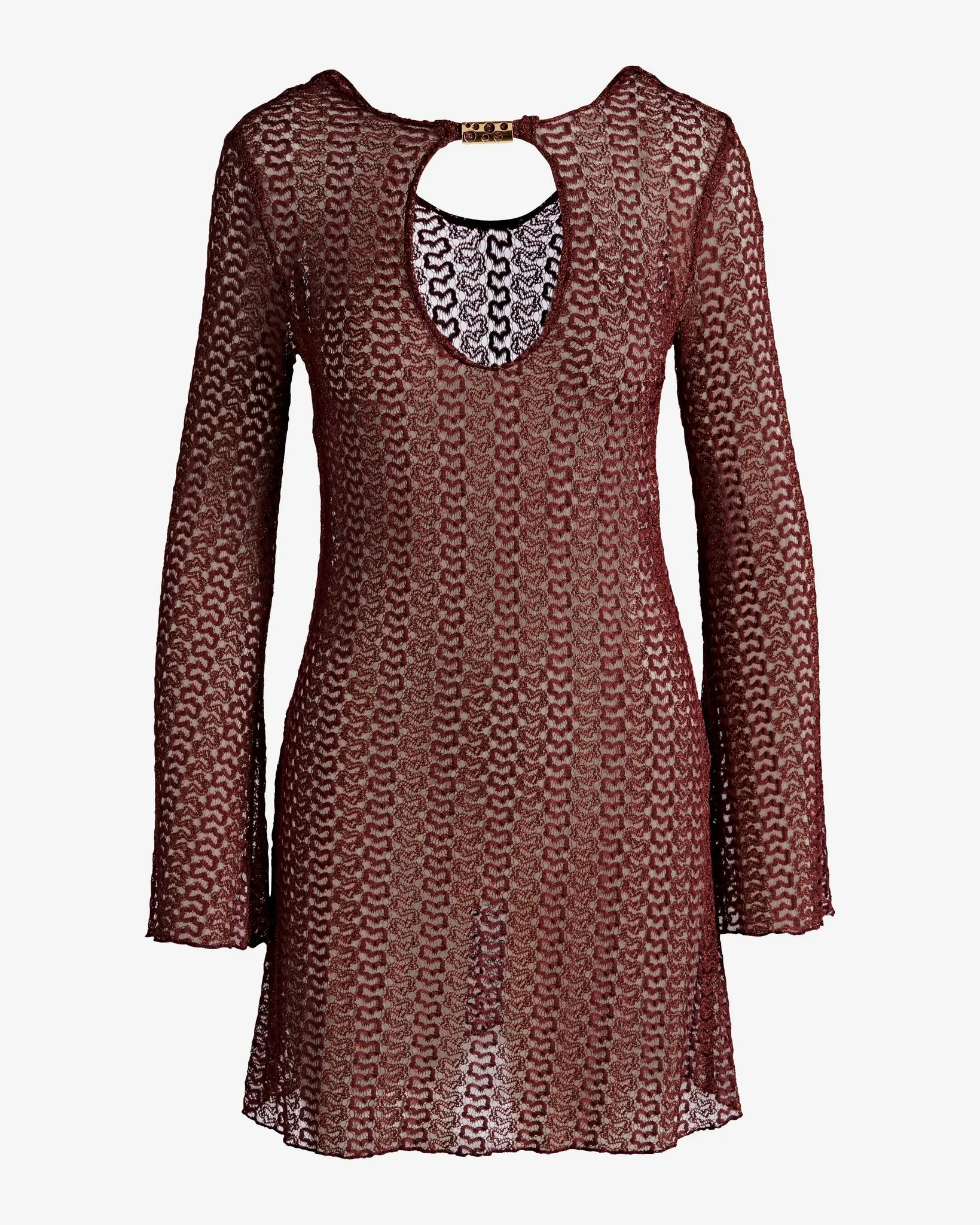 Crochet Keyhole Hardware Coverup Mocha/Golden sold by Boston Proper product image thumbnail 2