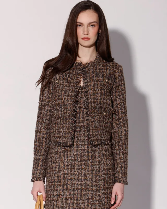 Tucker Jacket, Chocolate Tweed sold by Boston Proper