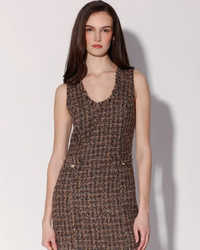Taylor Dress, Chocolate Tweed sold by Boston Proper