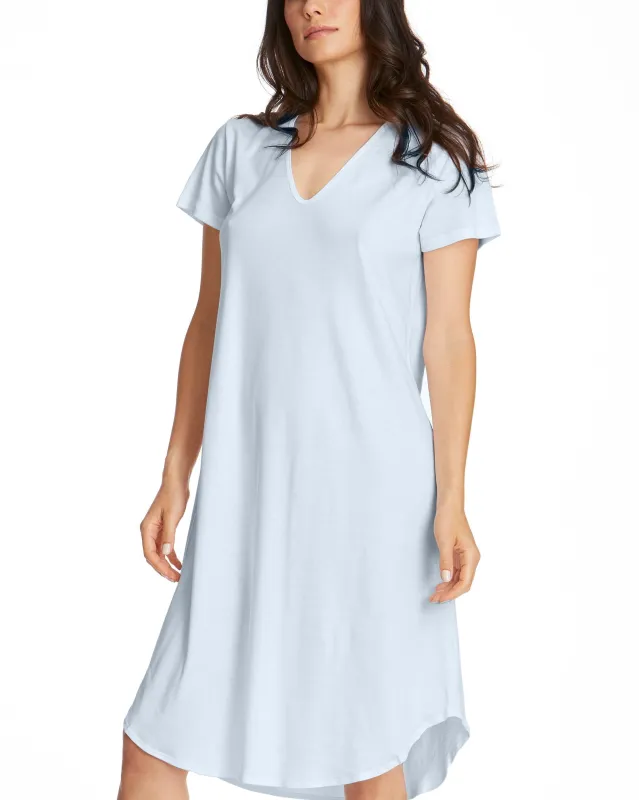 Supima® Cotton Gown Powder Blue sold by Boston Proper