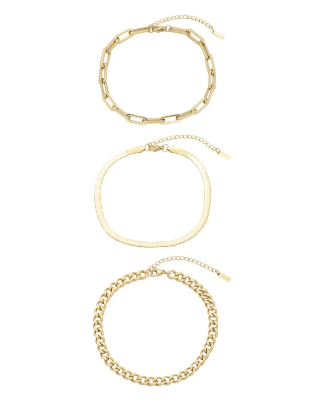 CINTHIA ANKLET SET GOLD sold by Boston Proper