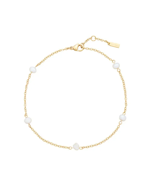 FRESHWATER PEARL MAX ANKLET GOLD sold by Boston Proper
