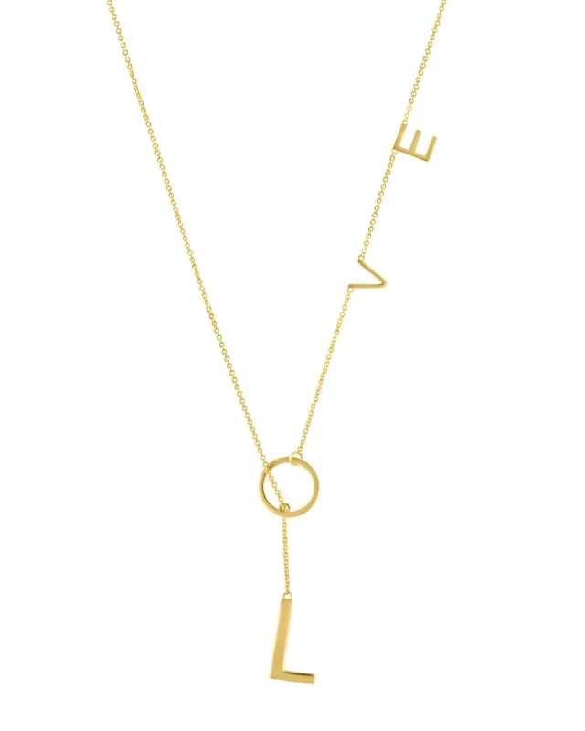 LOVE LARIAT NECKLACE GOLD sold by Boston Proper