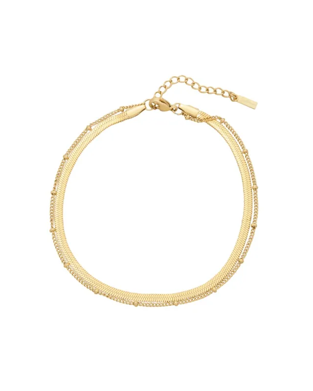 STEFANIE ANKLET GOLD sold by Boston Proper