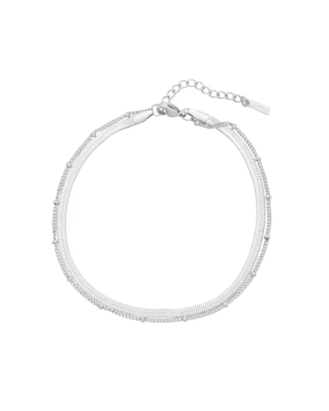 STEFANIE ANKLET SILVER sold by Boston Proper