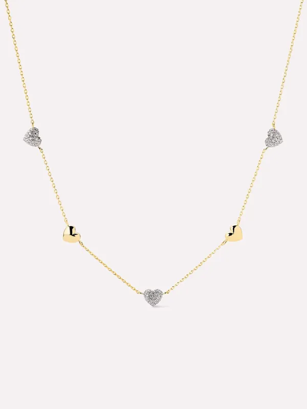 Heart Necklace - Lev Mini Pave Station Necklace sold by Boston Proper