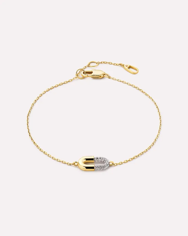 Gold Charm Bracelet - Blake Bracelet Micropave sold by Boston Proper