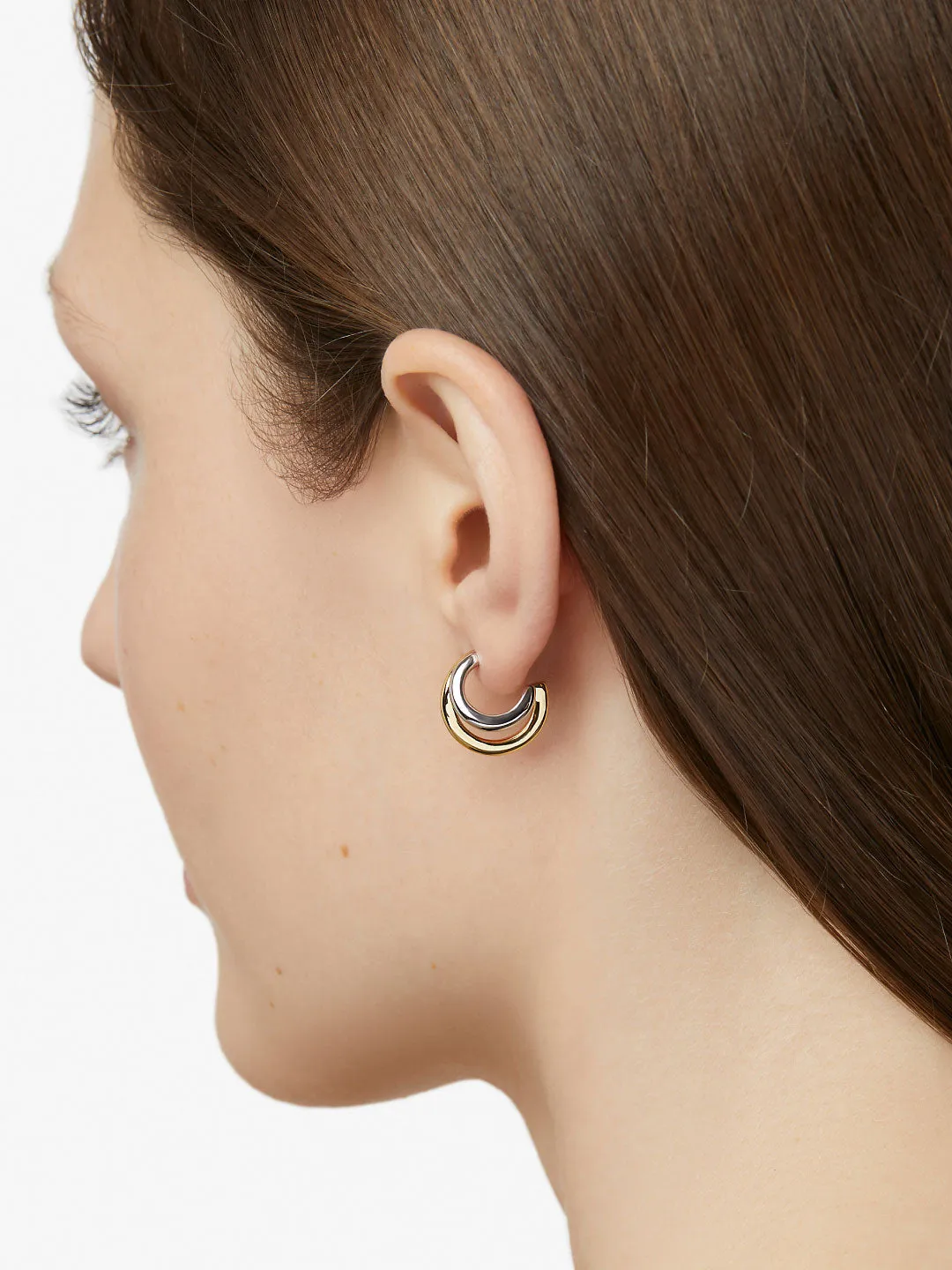 Double Hoop Earrings - Scarlett Two Tone sold by Boston Proper product image thumbnail 3