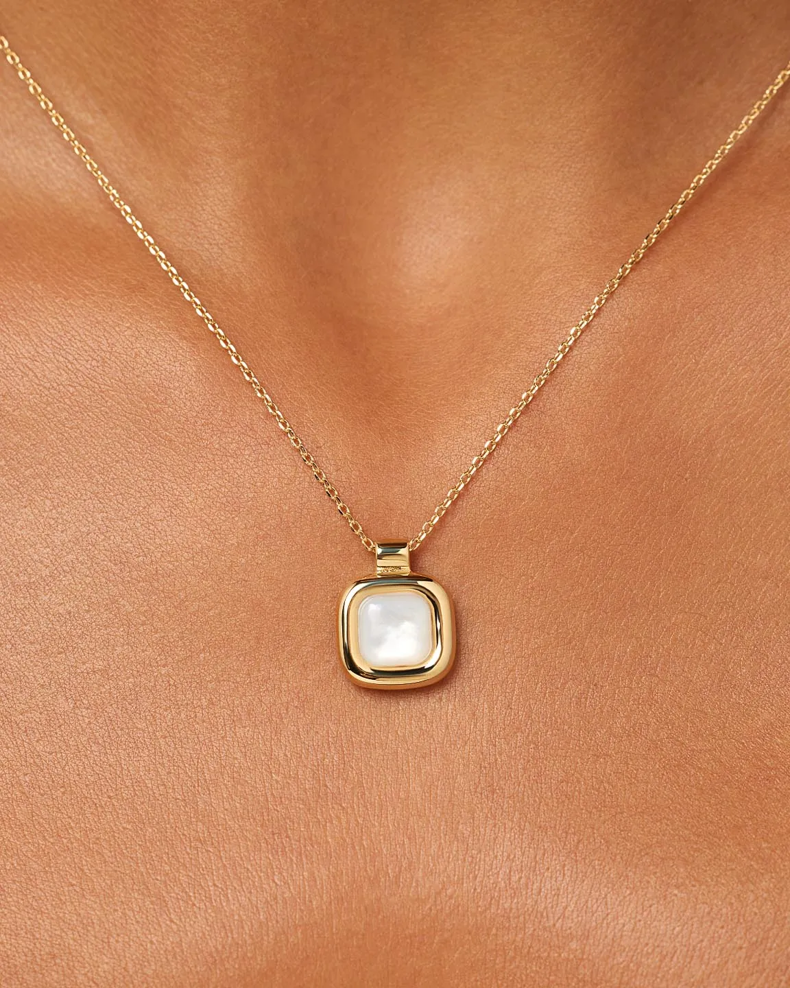 Gold Pendant - Clara Pendant Mother of Pearl sold by Boston Proper product image thumbnail 3