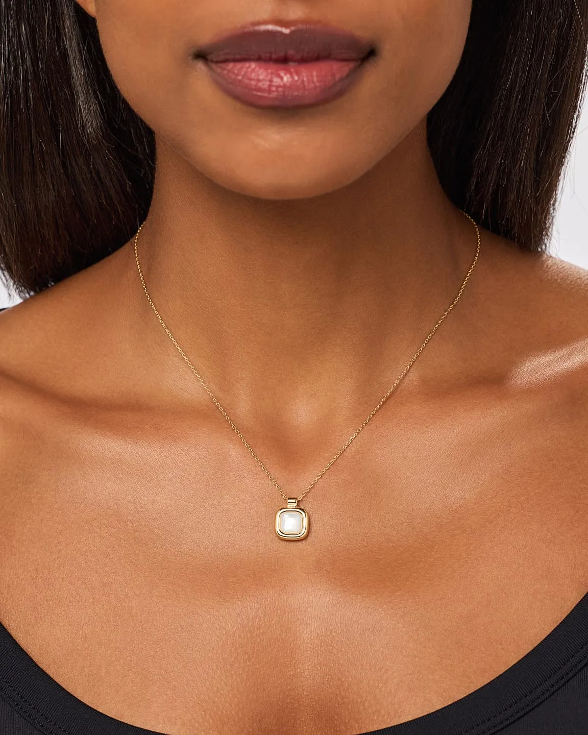 Gold Pendant - Clara Pendant Mother of Pearl sold by Boston Proper product image thumbnail 4