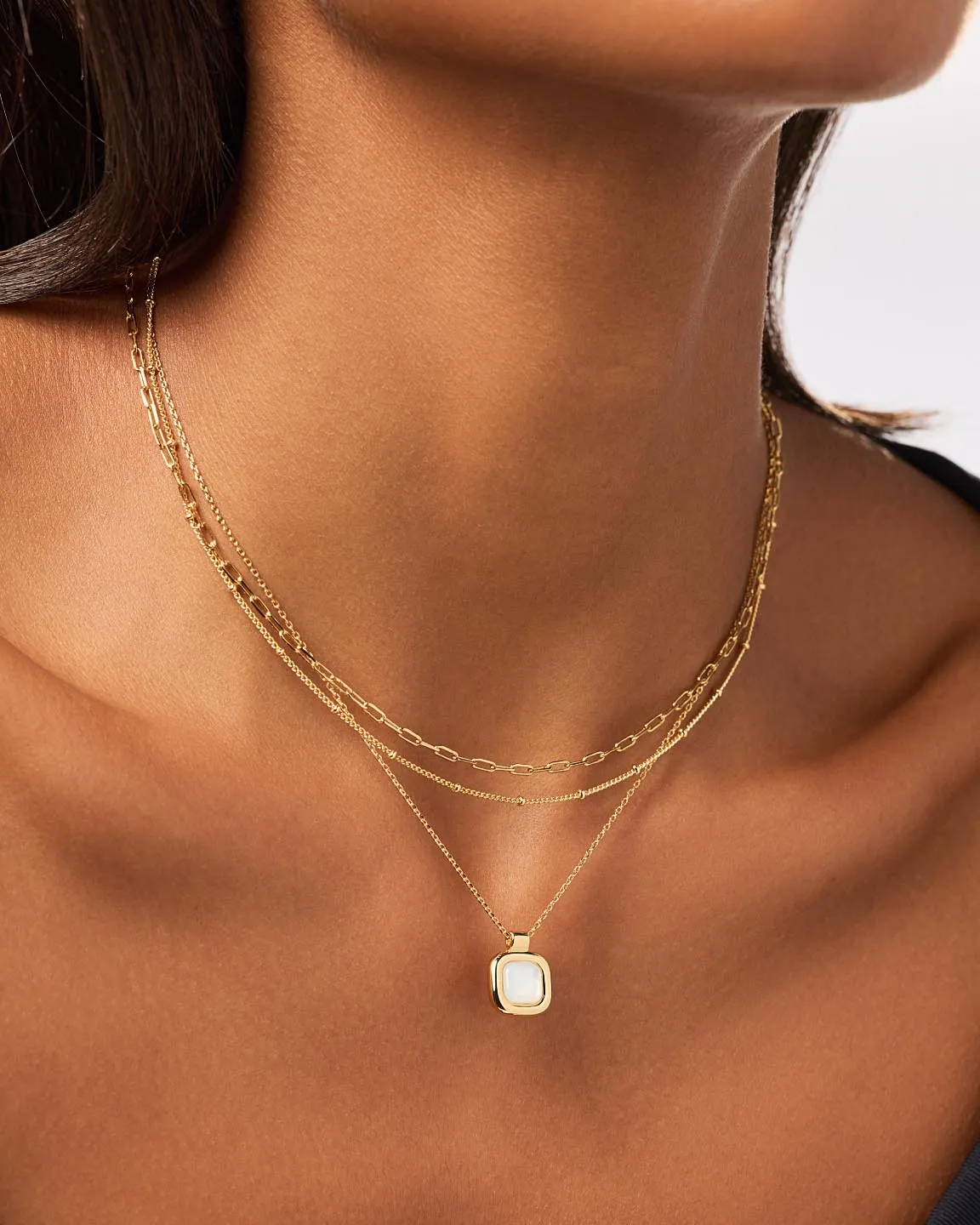 Gold Pendant - Clara Pendant Mother of Pearl sold by Boston Proper product image thumbnail 2