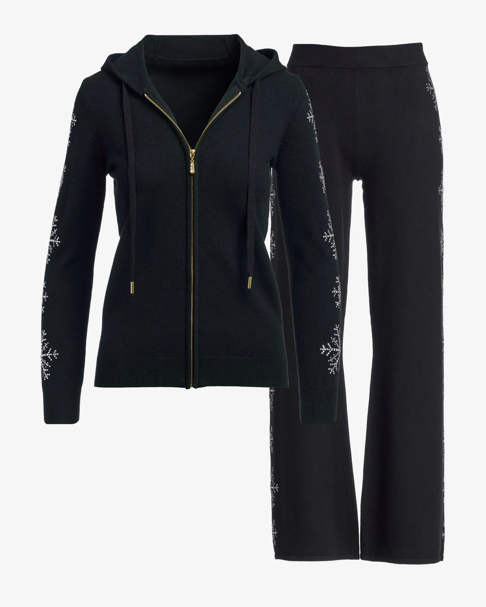 Snowflake Embellished Lounge Set Proper Black sold by Boston Proper product image thumbnail 2