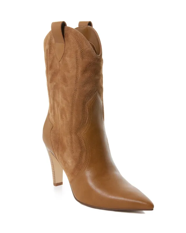 Western Heeled Boot Tan sold by Boston Proper