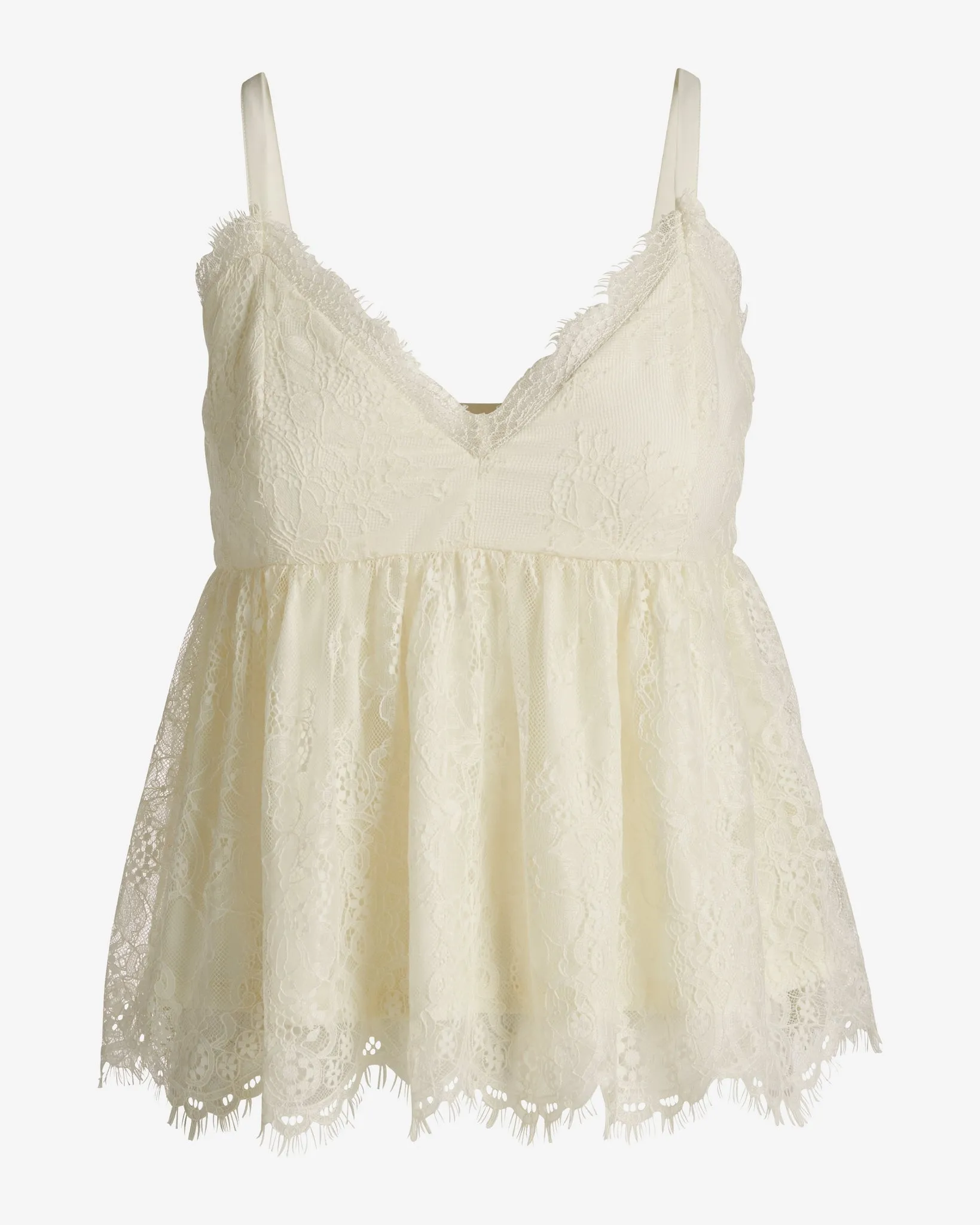 Scalloped Lace Peplum Top Antique White sold by Boston Proper product image thumbnail 2