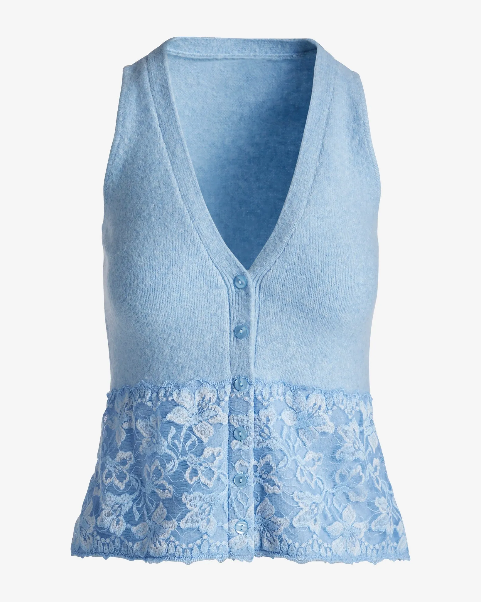 Two Tone Lace Sweater Tank Airy Blue sold by Boston Proper product image thumbnail 2
