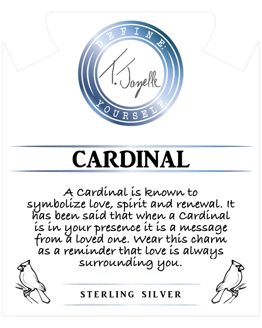 Moonstone Gemstone Bracelet with White Cardinal CZ Sterling Silver Charm sold by Boston Proper product image thumbnail 2