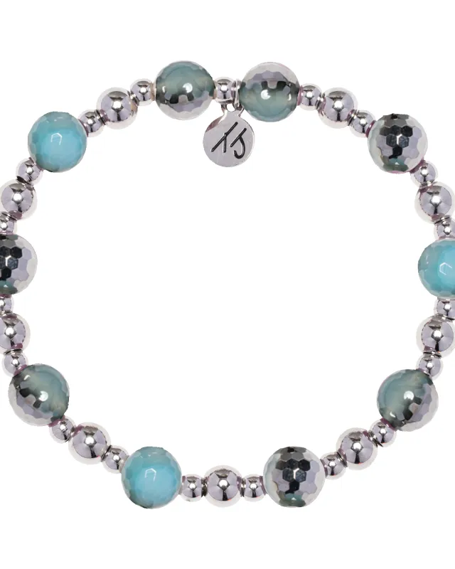 Day by Day Collection- Blue Silver Agate Gemstone Bracelet sold by Boston Proper
