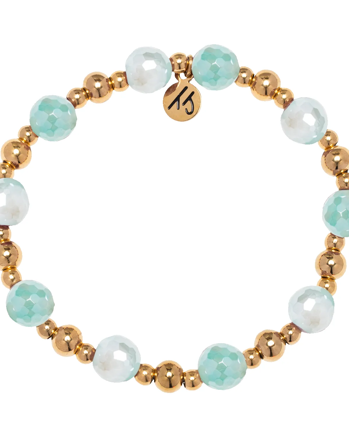Gold Day by Day Collection- Aqua Agate Gemstone Bracelet sold by Boston Proper