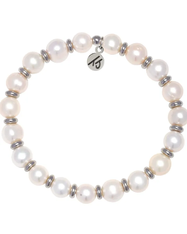 Silver Empowered Elegance Collection- Pearl Gemstone Bracelet sold by Boston Proper