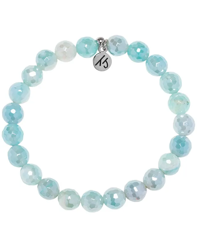 Defining Bracelet- Calming Bracelet with Aqua Agate Gemstones sold by Boston Proper