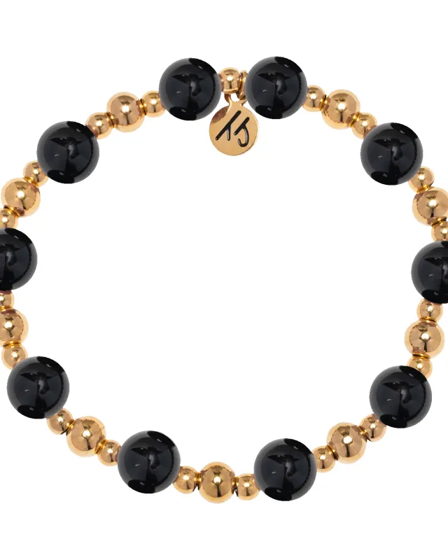 Gold Day by Day Collection- Onyx Gemstone Bracelet sold by Boston Proper