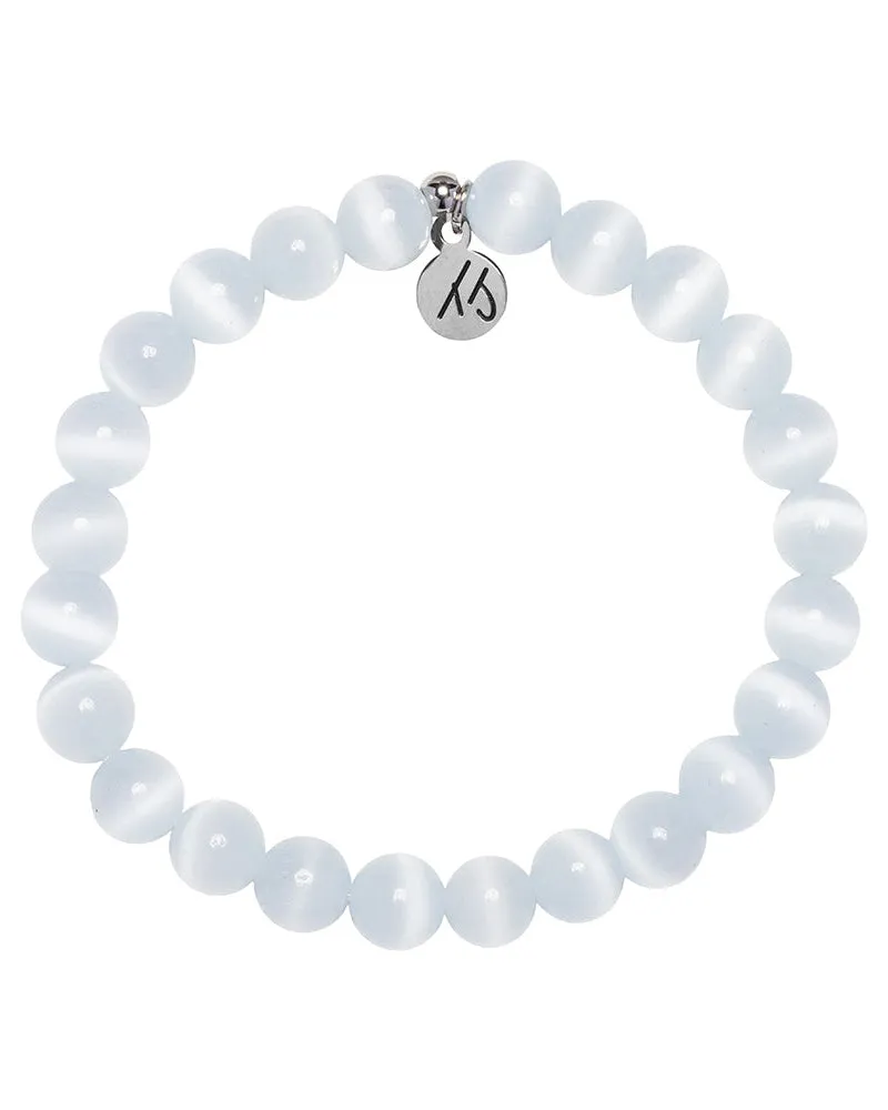 Defining Bracelet- Clarity Bracelet with White Cats Eye Gemstones sold by Boston Proper