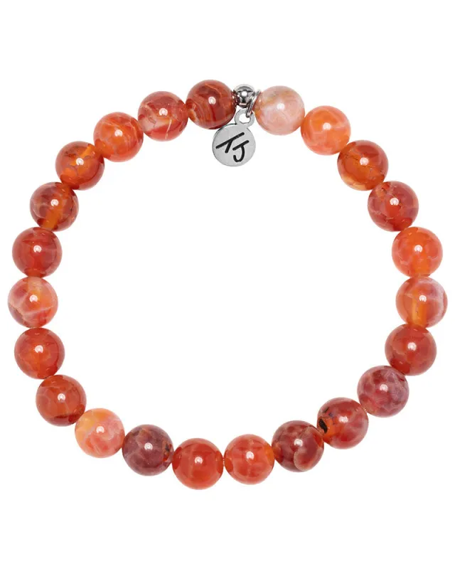 Defining Bracelet- Energy Bracelet with Orange Fire Agate Gemstones sold by Boston Proper