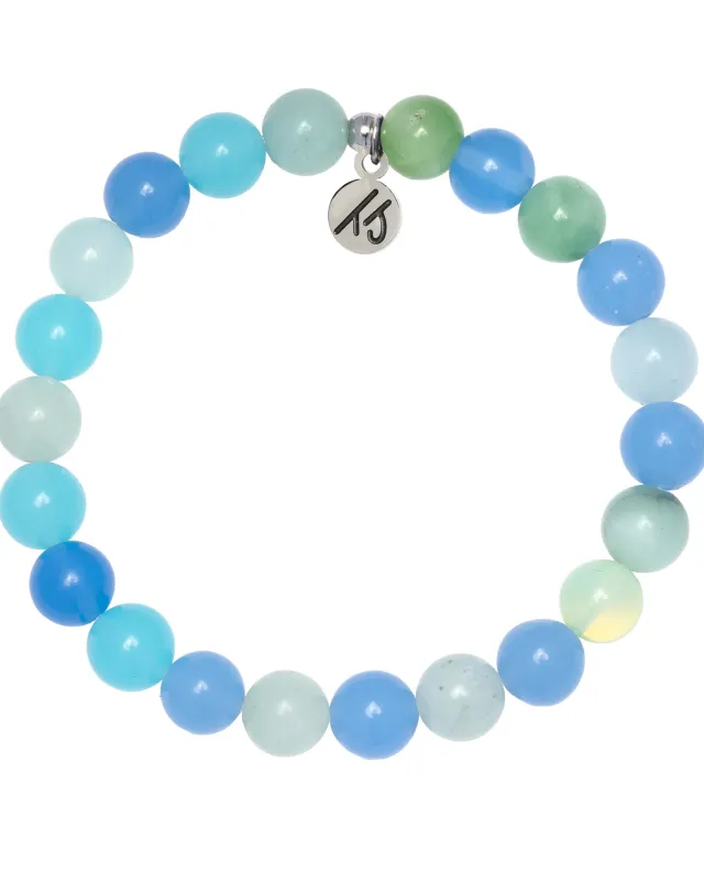 Defining Bracelet- Wellness Bracelet with Multi Blue Jade Gemstones sold by Boston Proper
