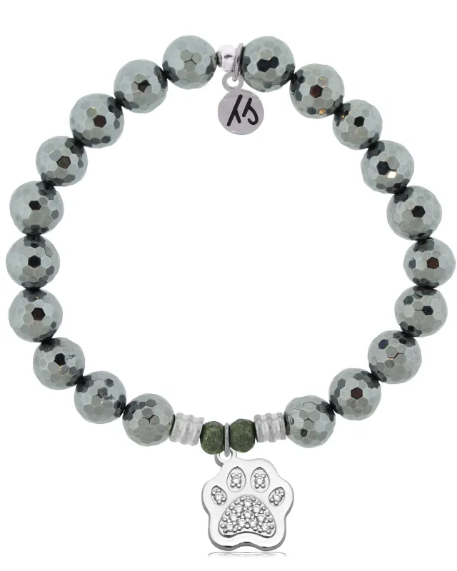 Terahertz Gemstone Bracelet with Paw CZ Sterling Silver Charm sold by Boston Proper