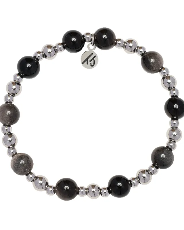Day by Day Collection- Silver Obsidian Gemstone Bracelet sold by Boston Proper
