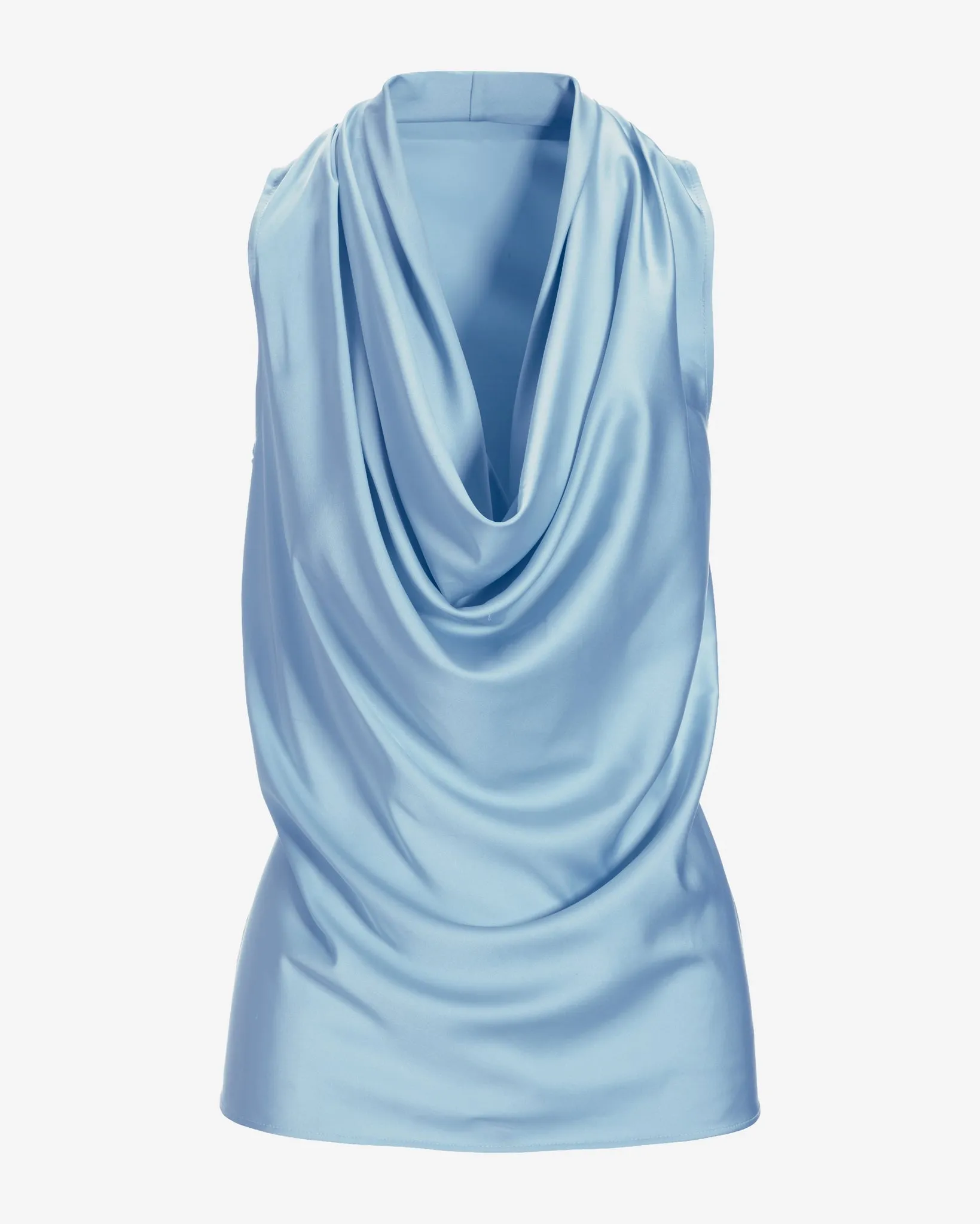 Marilyn Cowl-Neck Charmeuse Blouse Blue Cloud sold by Boston Proper product image thumbnail 2