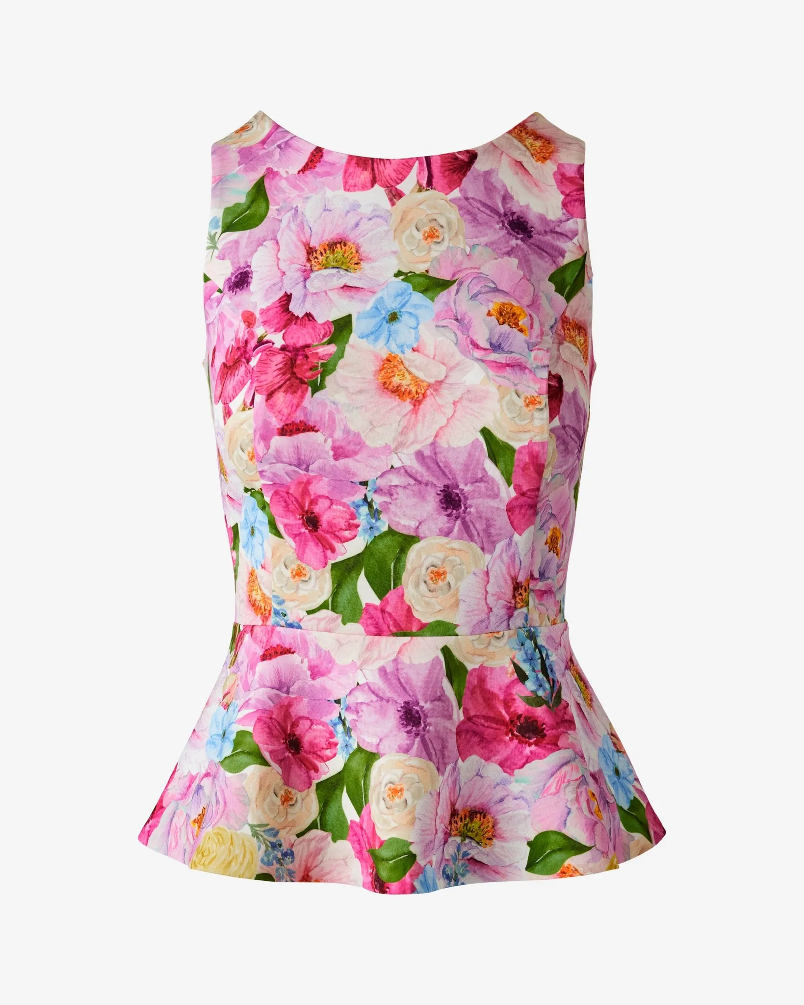 Printed Scuba Peplum Top Spring Fling Floral sold by Boston Proper product image thumbnail 2