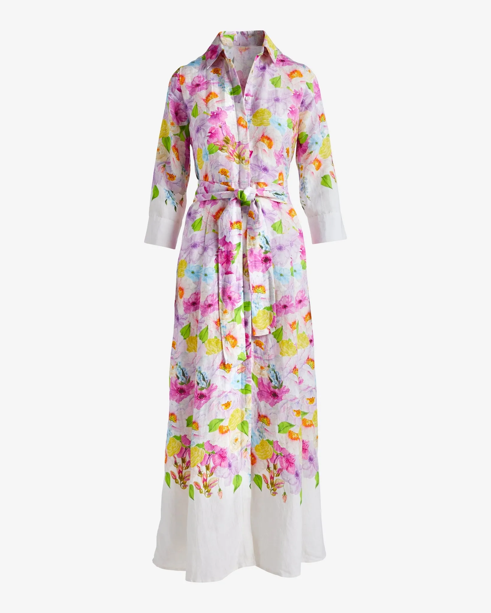 Printed Linen Maxi Shirt Dress Spring Fling Floral sold by Boston Proper product image thumbnail 2
