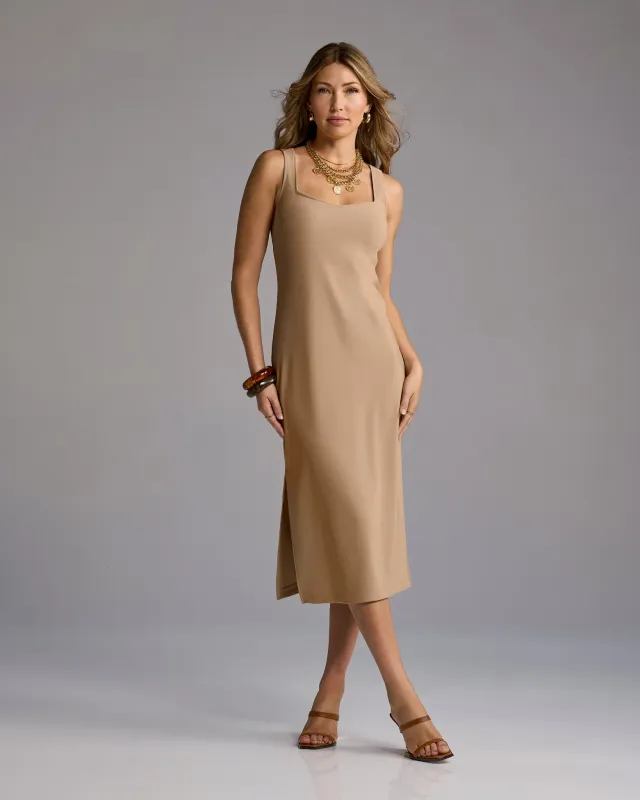 Beyond Travel Sweetheart Neckline Midi Dress Natural made by Boston Proper