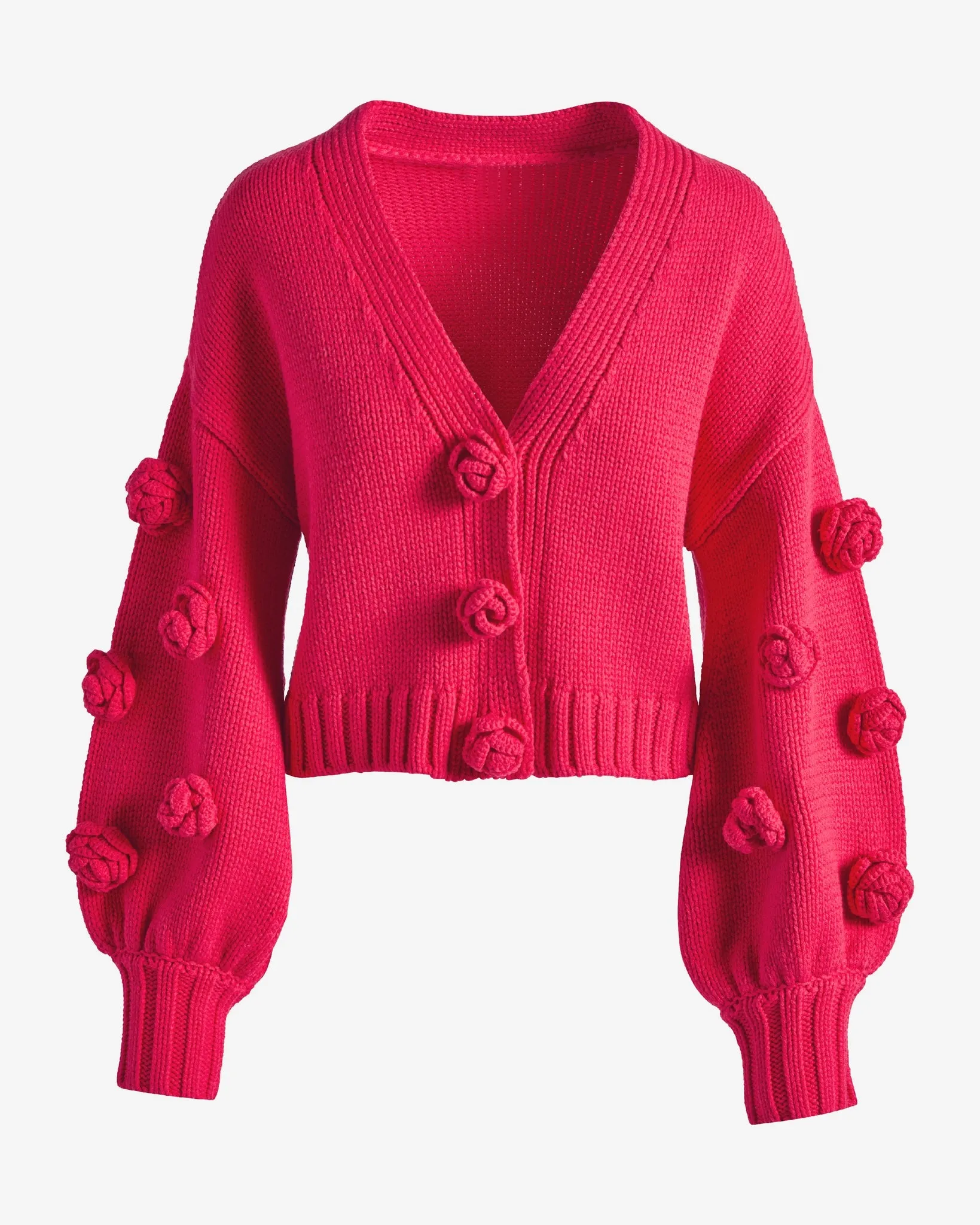 Rosette Cardigan Bright Magenta sold by Boston Proper product image thumbnail 2
