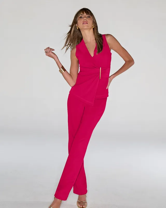 Beyond Travel High Rise Pant Cerise sold by Boston Proper