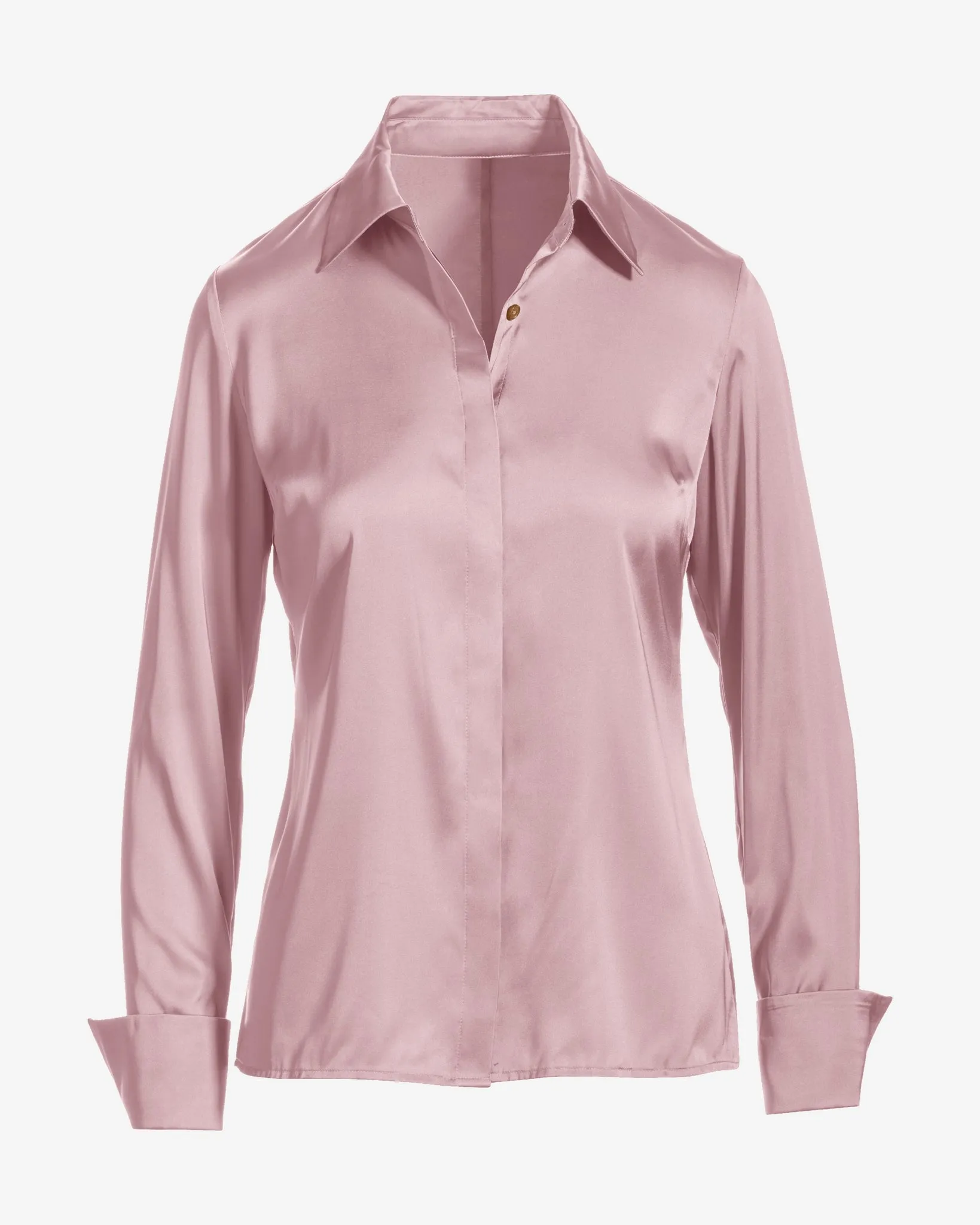 Sophia Button-Up Charmeuse Blouse Lotus sold by Boston Proper product image thumbnail 2