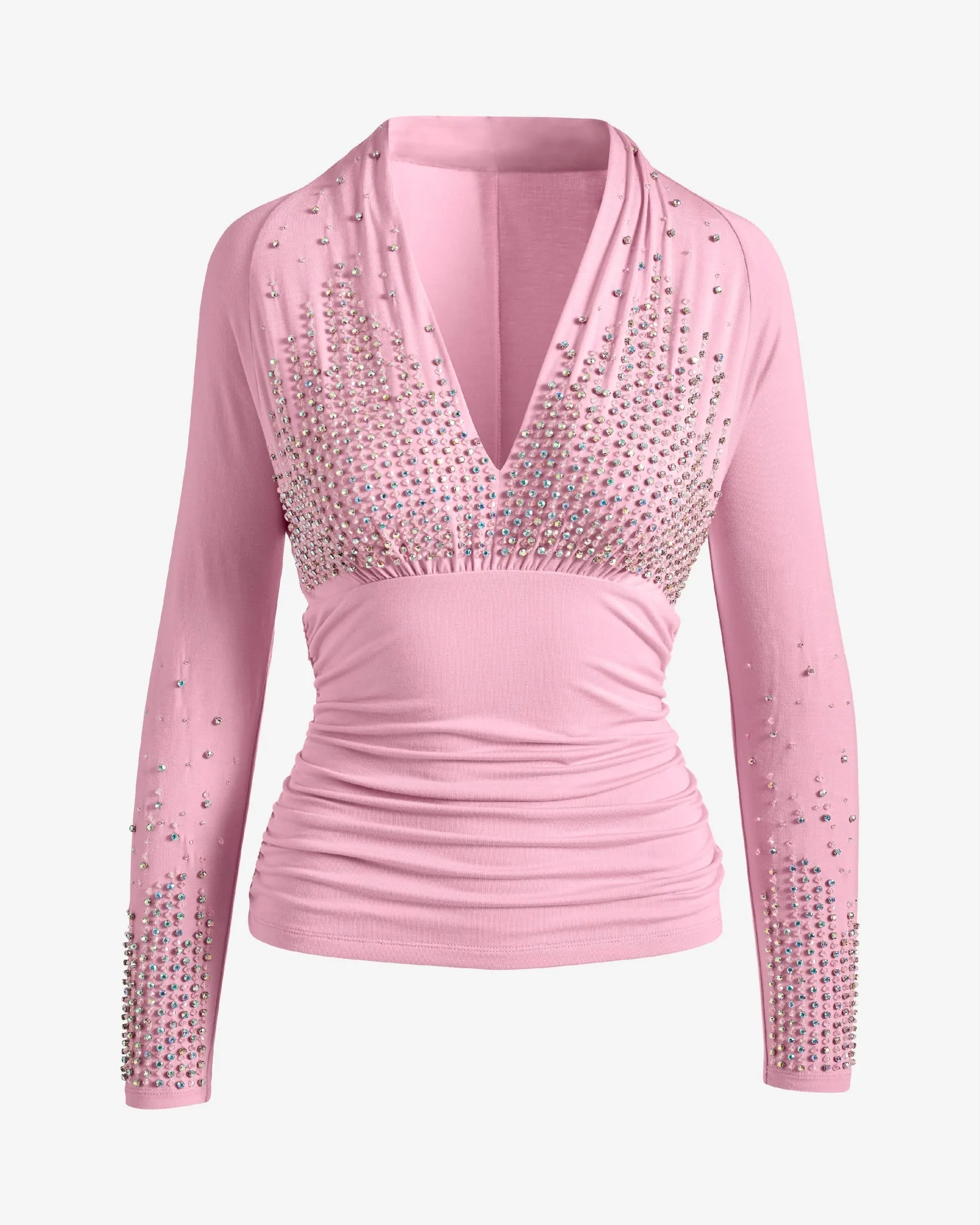 Rhinestone Embellished V Neck Knit Top Lilac Sachet sold by Boston Proper product image thumbnail 2