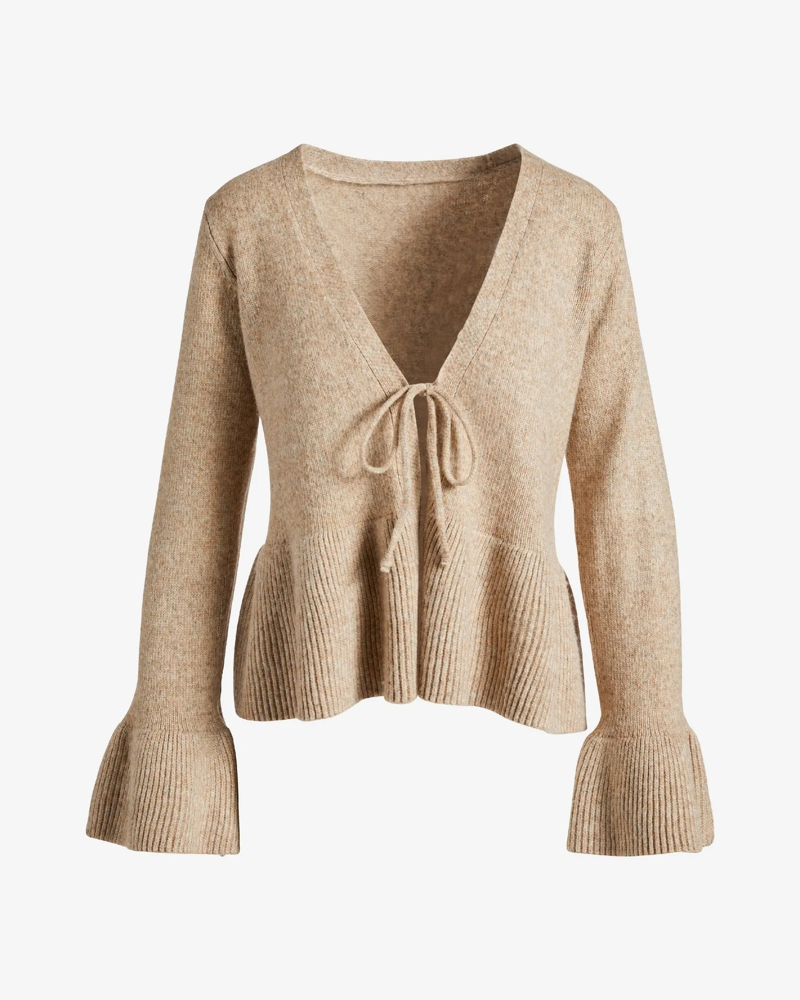 Flare Sleeve Tie Front Cardigan Sesame sold by Boston Proper product image thumbnail 2