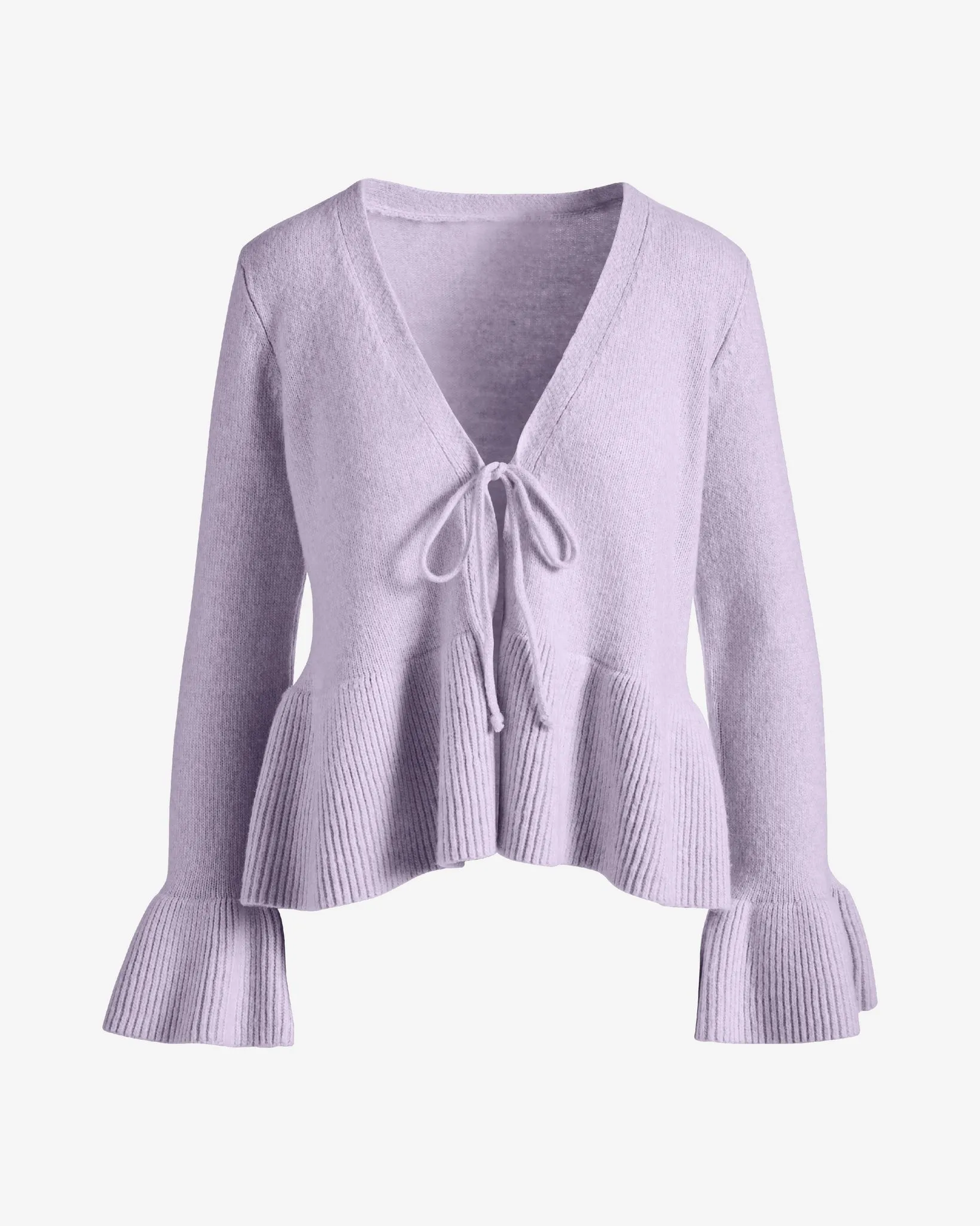 Flare Sleeve Tie Front Cardigan Pastel Lilac sold by Boston Proper product image thumbnail 2
