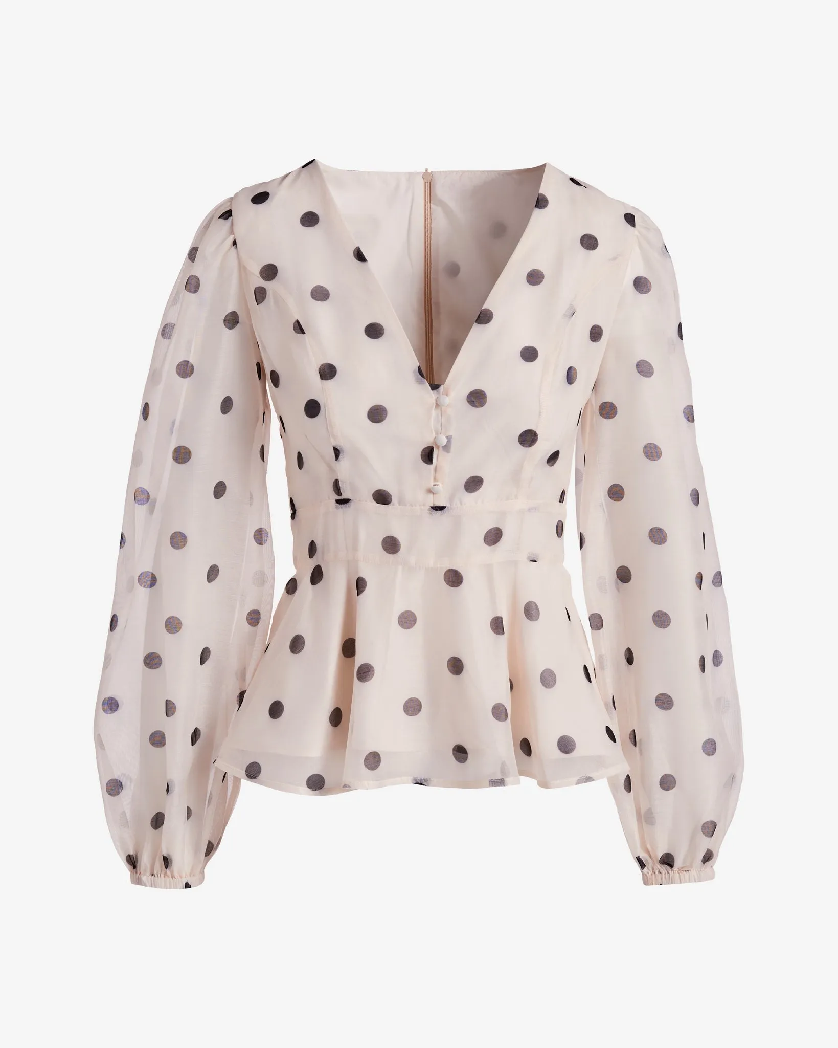 Printed Polka Dot Peplum Blouse Forever Dot sold by Boston Proper product image thumbnail 2