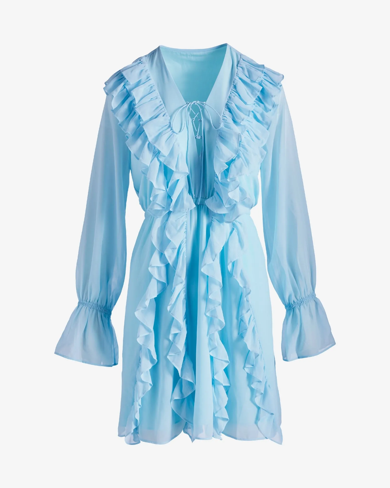 Ruffle Lace-Up Dress Corydalis Blue sold by Boston Proper product image thumbnail 2