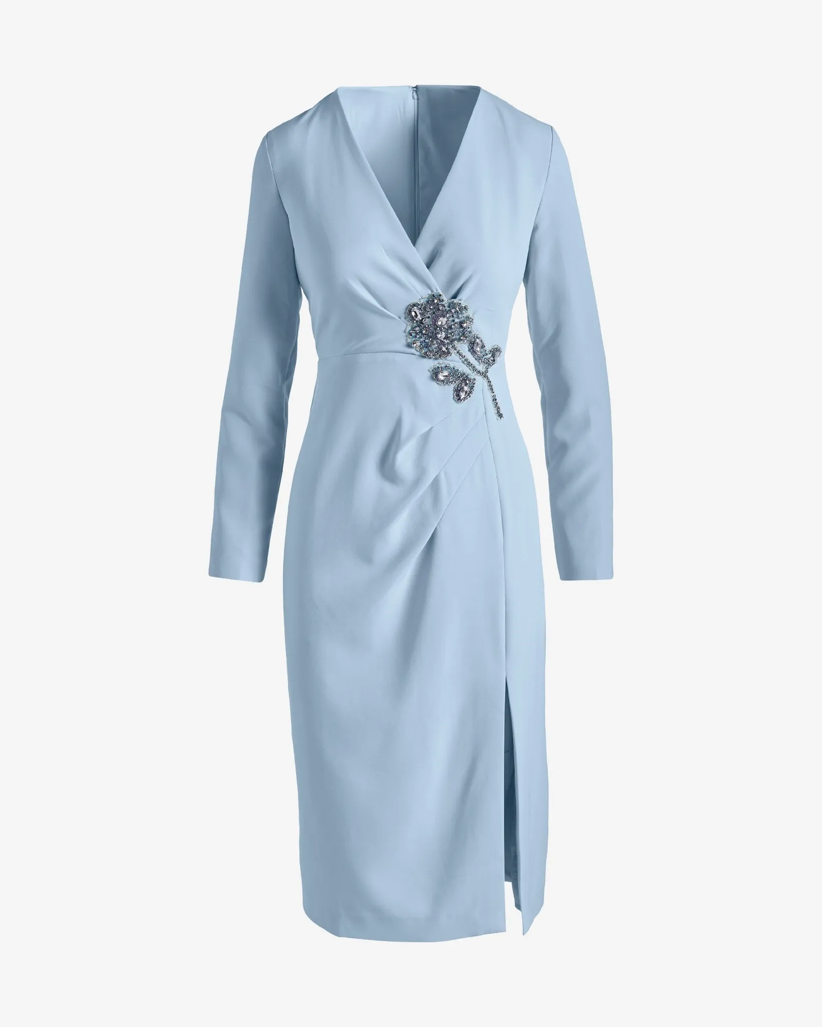 Surplice Embellished Sheath Dress Blue Cloud sold by Boston Proper product image thumbnail 2