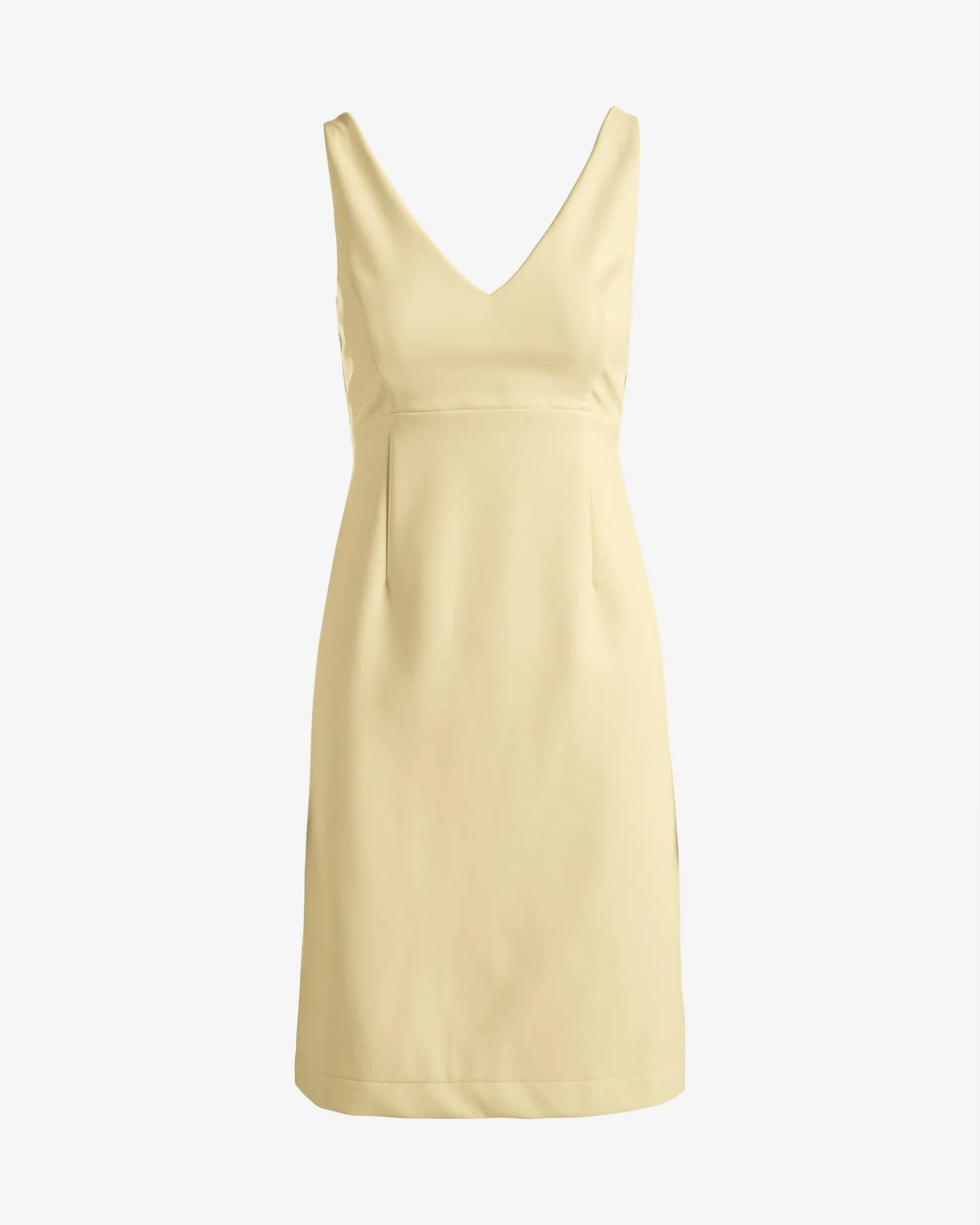 Faux Leather Sleeveless V-Neck Sheath Dress Pale Banana sold by Boston Proper product image thumbnail 2