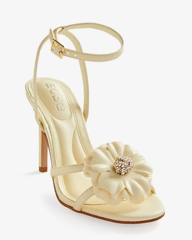 BCBGeneration Floral Beaded Heel Yellow sold by Boston Proper