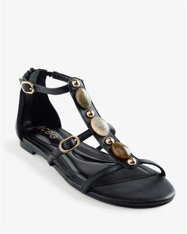 BCBGeneration Multi Stone Gladiator Sandal Black sold by Boston Proper
