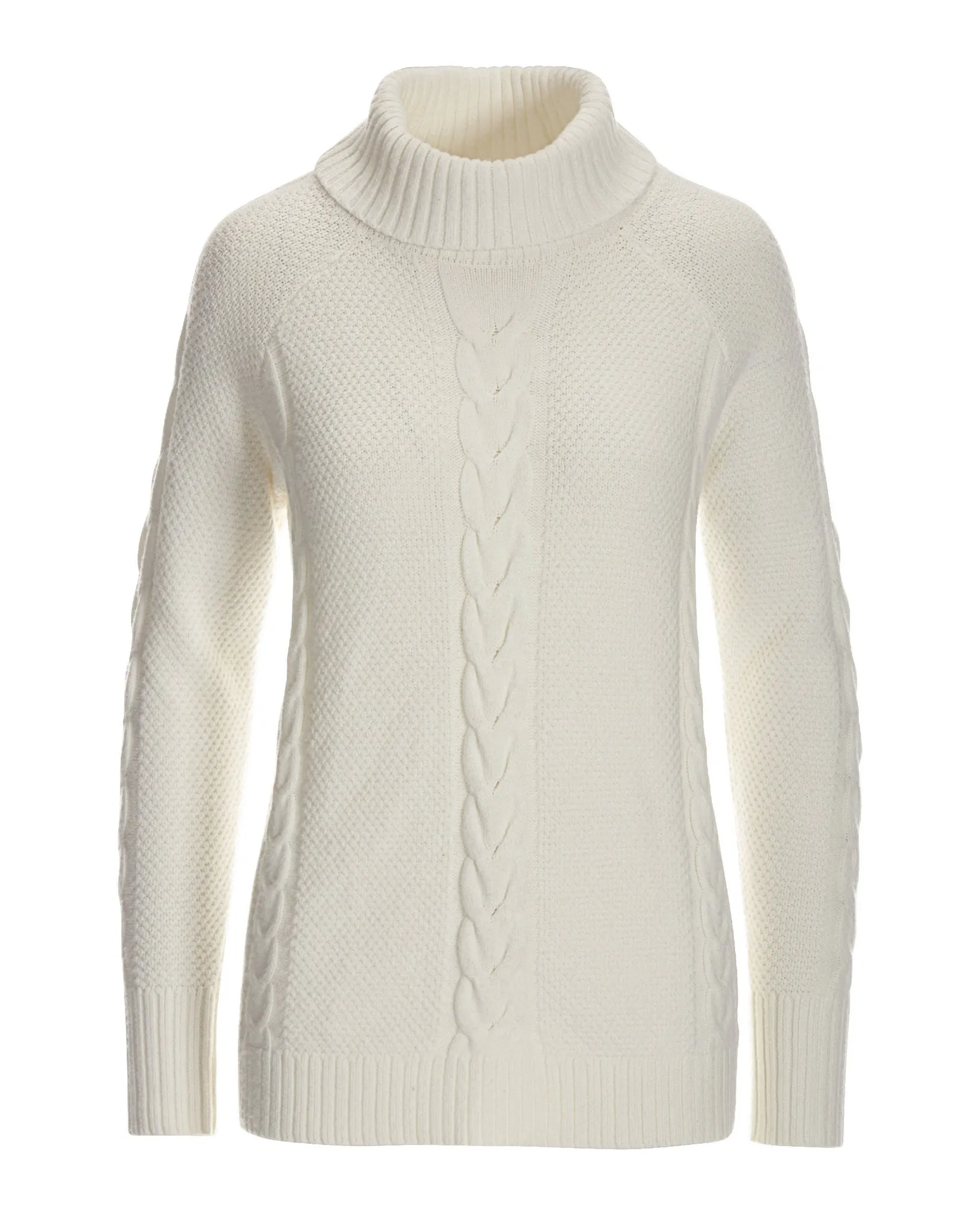 Cable Turtleneck Sweater Off White sold by Boston Proper product image thumbnail 2