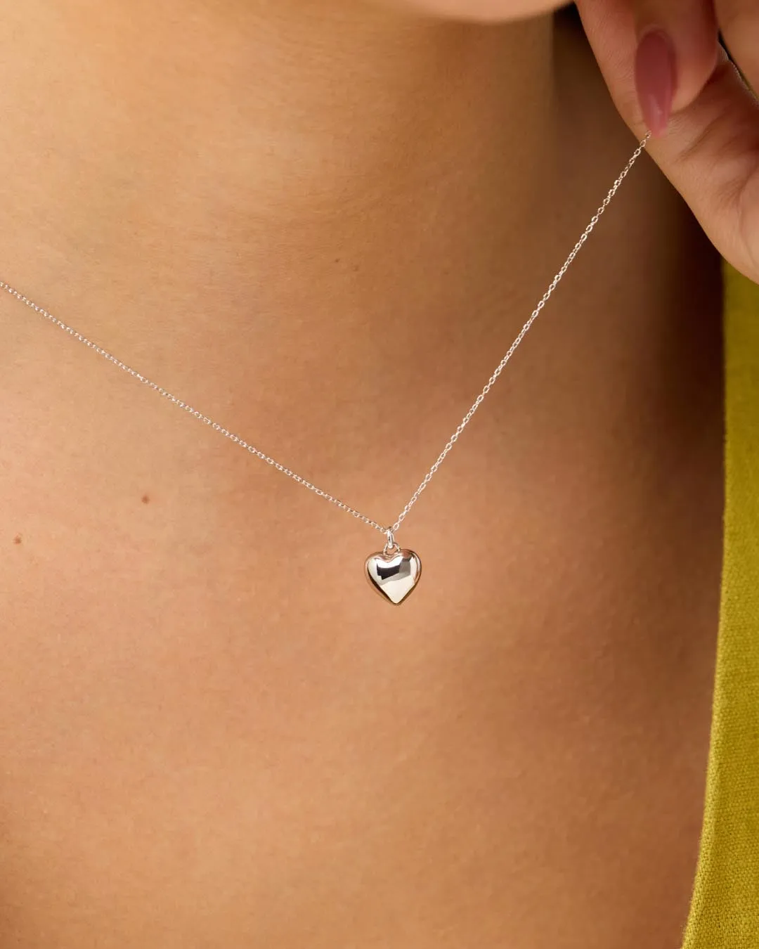 Heart Necklace - Lev Small Silver sold by Boston Proper product image thumbnail 3